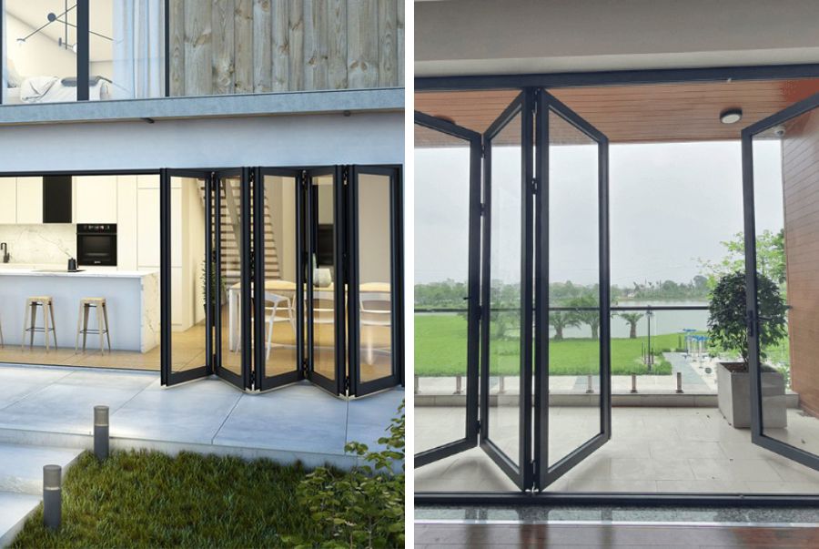 Cửa nhôm kính xếp trượt có tính thẩm mỹ và khả năng quan sát tốt