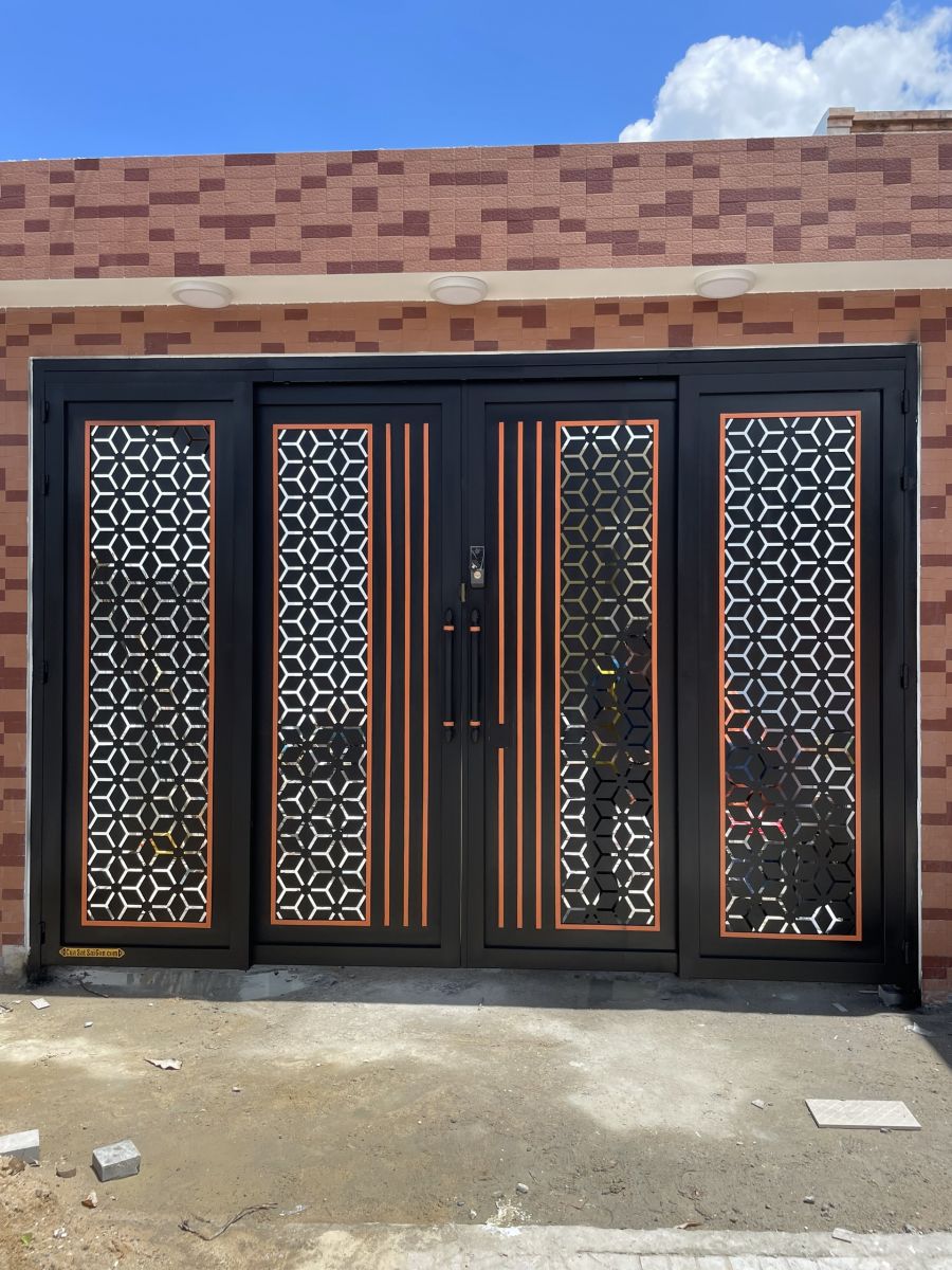 Cửa cổng sắt trượt quay