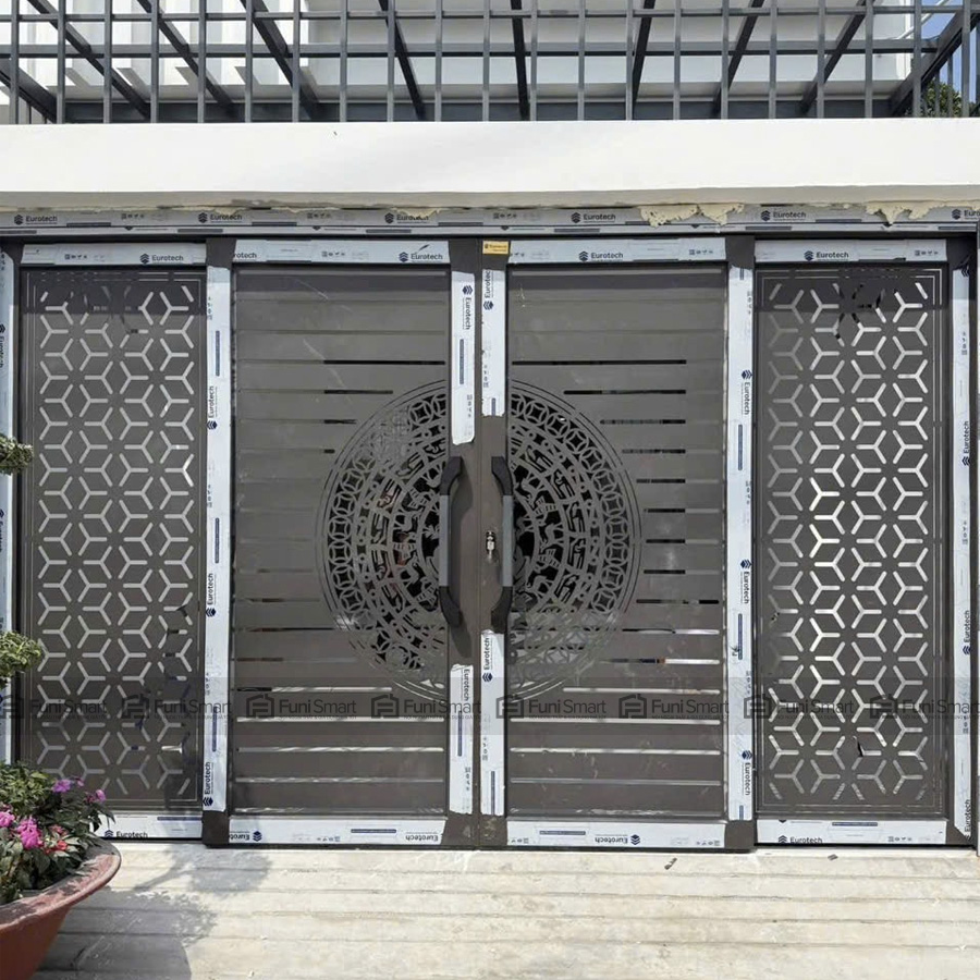 Cửa trượt quay nhôm CNC cho cửa cổng bao đẹp