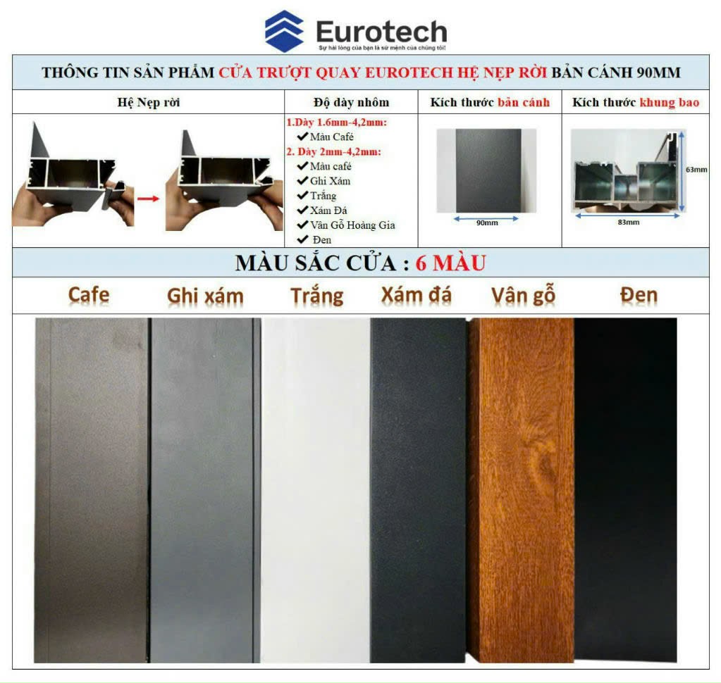 Thông tin cấu tạo cửa xếp trượt nhôm kính